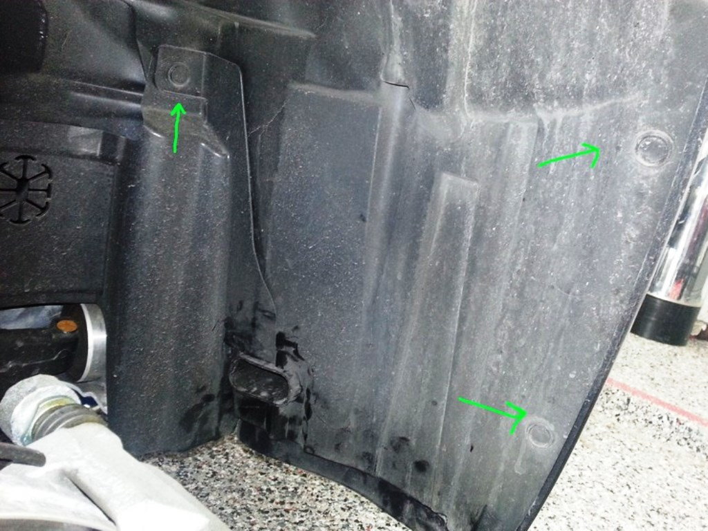 Snap connectors in the driver's side fender liner
