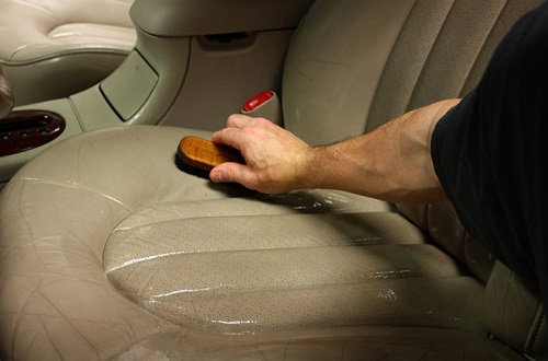 brushing leather car seats