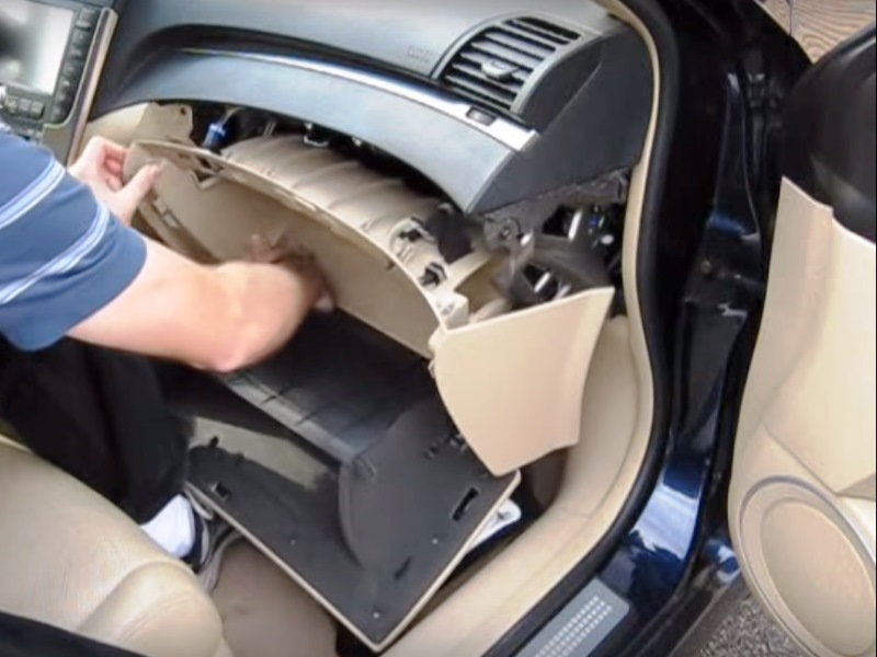 Pull the entire glove box assembly free