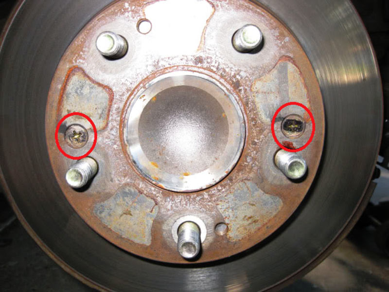 Rotor retaining screws