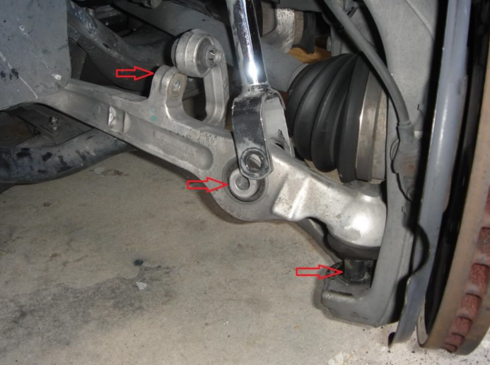 Replace the front lower control arm