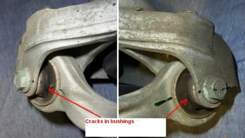 Damaged bushings are usually pretty easy to spot