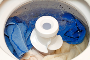 clothing inside a washing machine