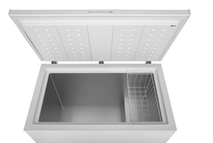 deep chest freezer with lid open