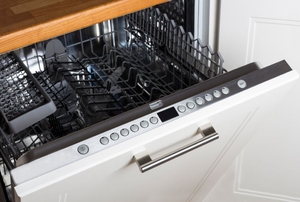 An open dishwasher.