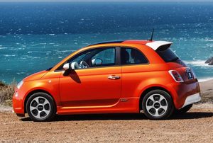 Orange electric car