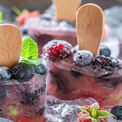 Berry Filled Ice Pops with Sticks