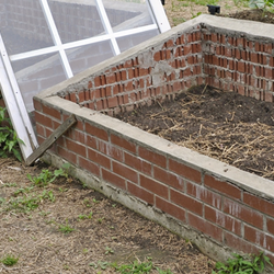 Brick Cold Frame Gardens with tops off