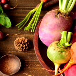 Colorful root vegetables