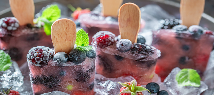Berry Filled Ice Pops with Sticks