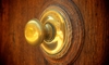 shiny bronze doorknob