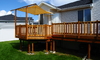 Elevated deck with a shade canopy