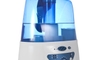 Humidifier with ionic air purifier isolated on white.