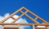 Timber-frame construction of a roof truss.