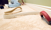 Bedroom Carpet Installation with Cutter and Worker