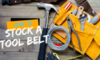 A fully stocked tool belt with the the words "Hot to Stock a Tool Belt."