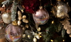 A close-up of a decorated Christmas Tree.