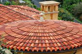 A roof with clay tiles.