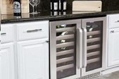 kitchen with a built-in wine cooler