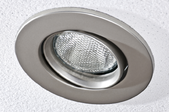 Recessed light in a white ceiling