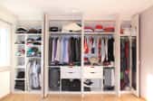 An organized closet.