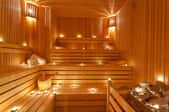 sauna with many lights