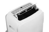 A white portable AC isolated on a white background.