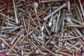 A pile of nails and screws.