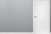white wooden door on gray background