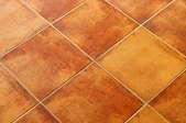 a terracotta tile floor