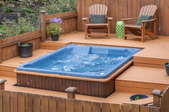 multi level deck with hot tub