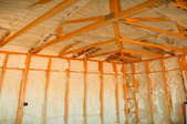 Spray foam insulation in a new house.