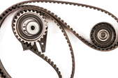 transmission belt with pulleys