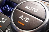 the control buttons of a car's AC system