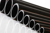 plastic pipes of different sizes