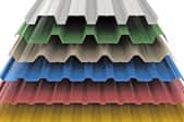 Stack of colorful steel roofing