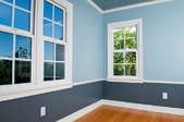 A room with wainscot.