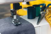 Fabric on a sewing machine