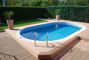 A saltwater swimming pool