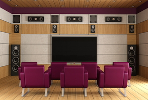 home theater complete with a surround-sound system