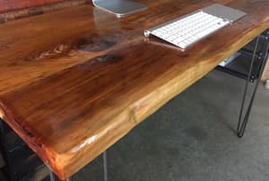 close up of a wood table