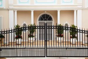 A home with a gate.