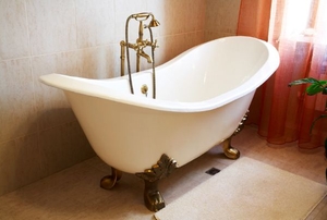 a freestanding bathtub