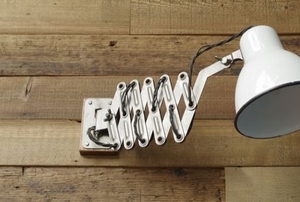 folded up office table arm lamp