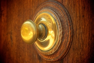 shiny bronze doorknob