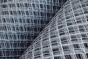 Rolls of mesh wire fencing