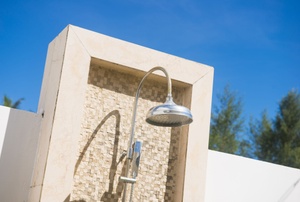 An outdoor shower.