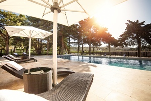 An in-ground pool.