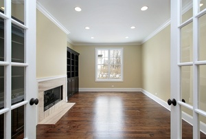 Interior French doors leading into a room