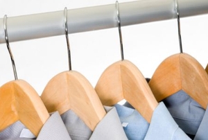 Dress Shirts on Hangers.